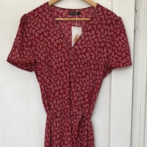 Pretty Red/White Wrap Dress